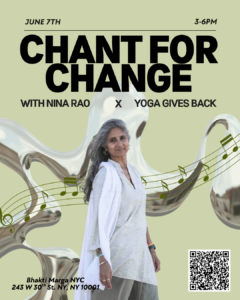 Read more about the article Chant for Change: Nina Rao and Yoga Gives Back (New York)